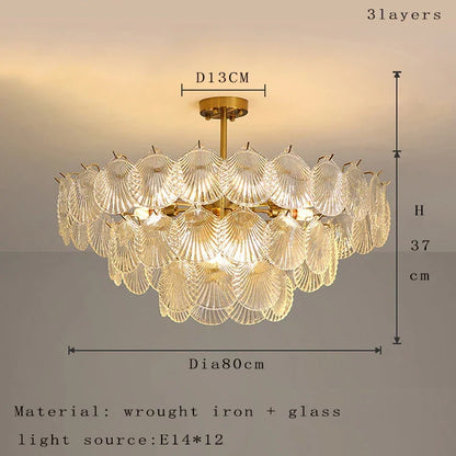 Nordic Glass Chandelier | Modern Dining Room Lighting