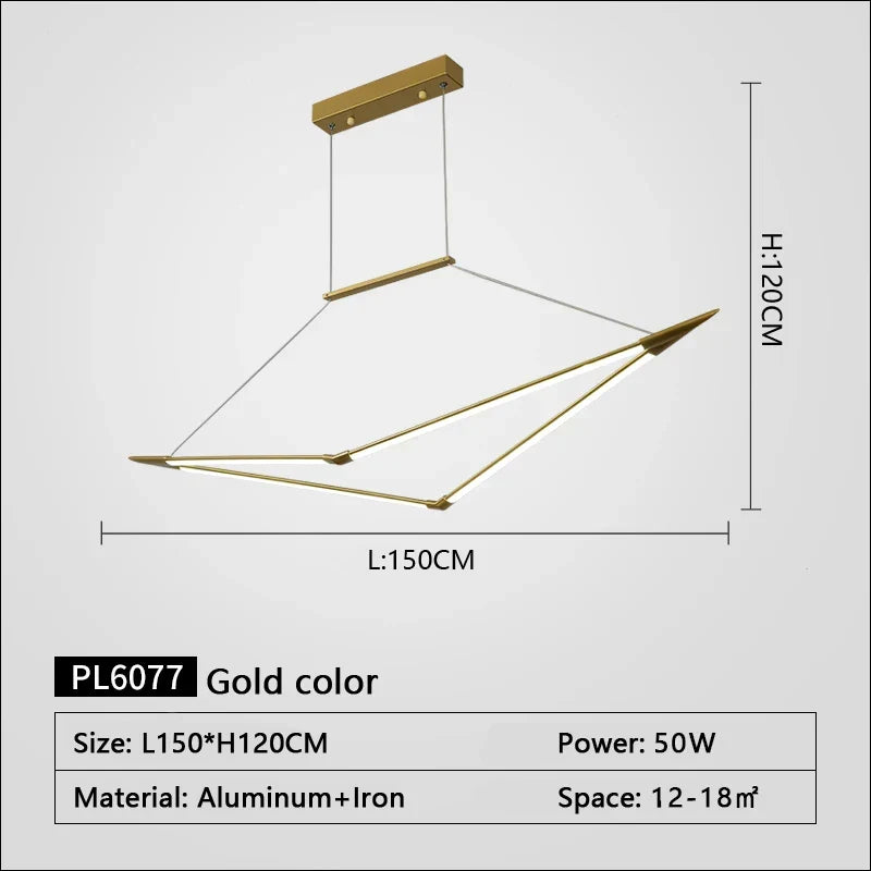 Dimmable Gold Black Chandelier | Kitchen Island Lighting