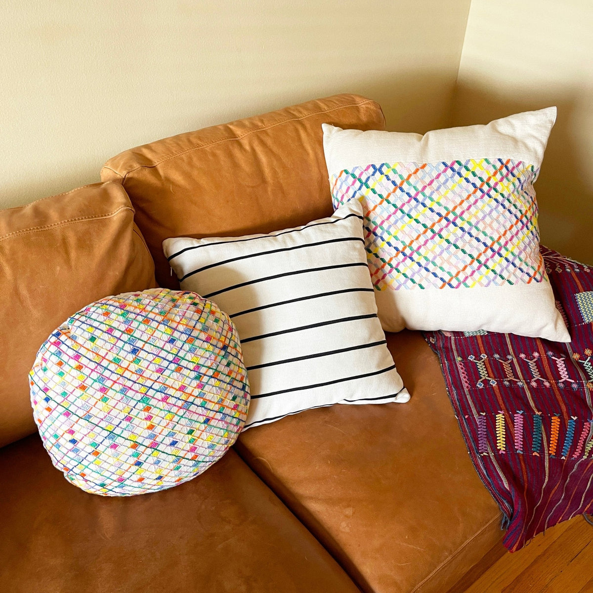 Cotzal Rainbow Brocade Pillows