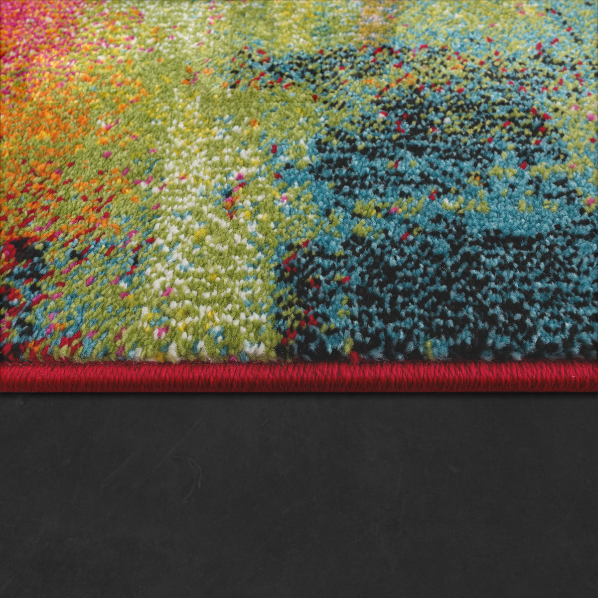 Colorful Area Rug Canvas Artful Design - Multicolor