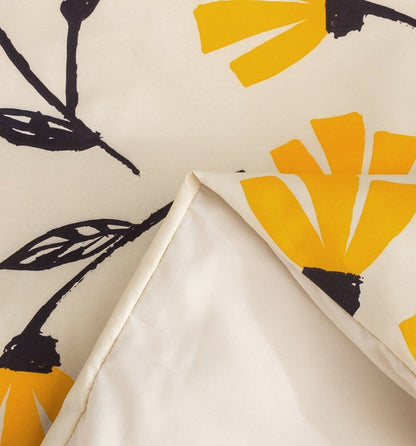 DaDa Bedding Yellow Fleur Duvet Cover, Sheets &amp; Valance Set