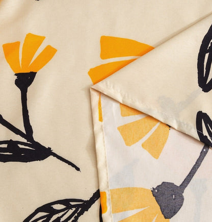 DaDa Bedding Yellow Fleur Duvet Cover, Sheets &amp; Valance Set