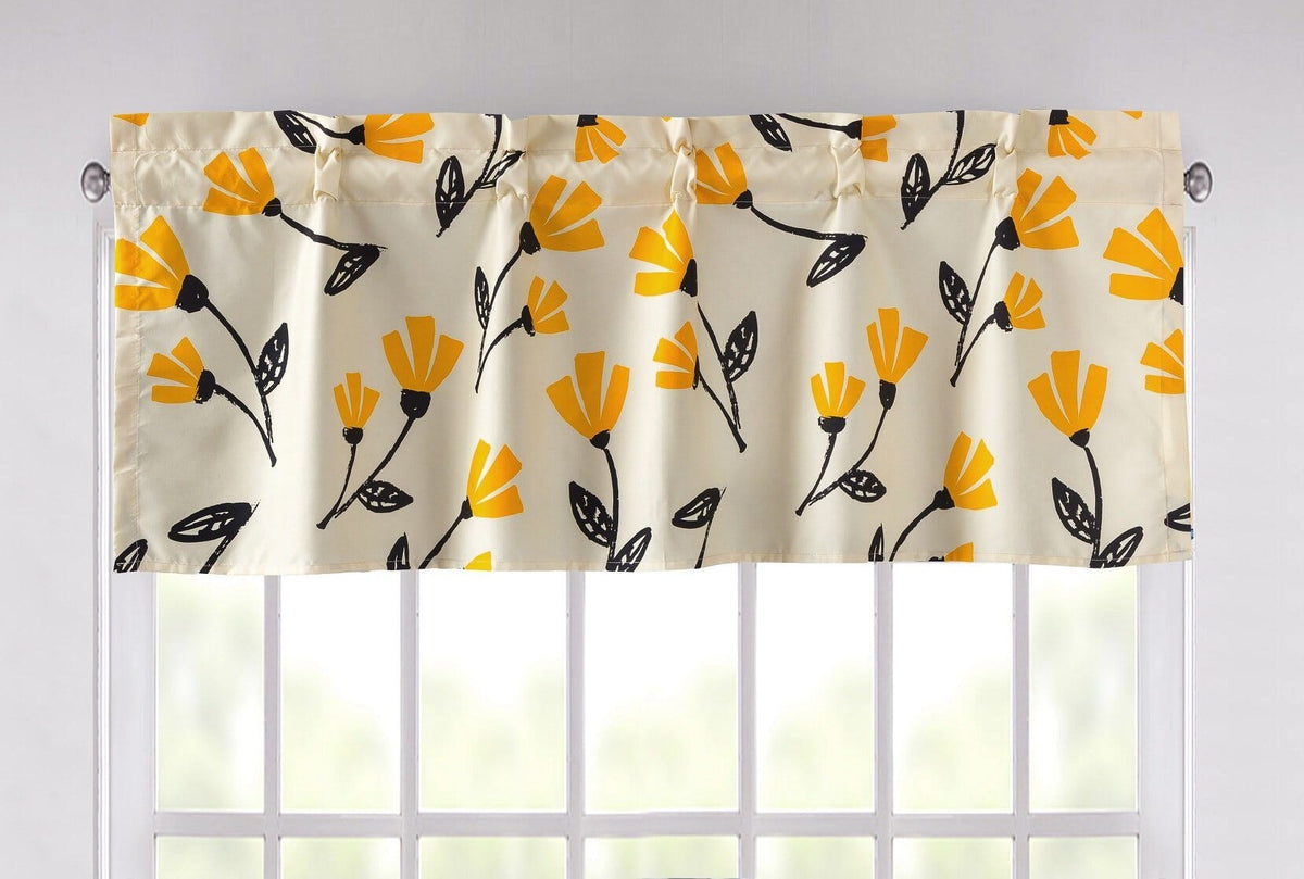 DaDa Bedding Yellow Fleur Duvet Cover, Sheets &amp; Valance Set