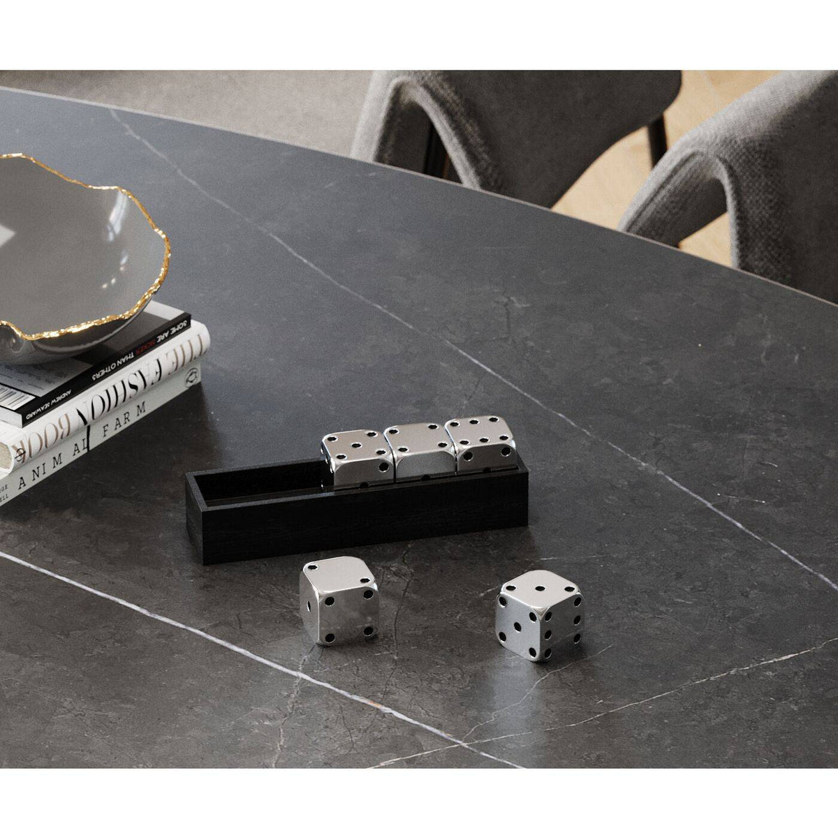 Deco Object Dices Silver 20x6cm
