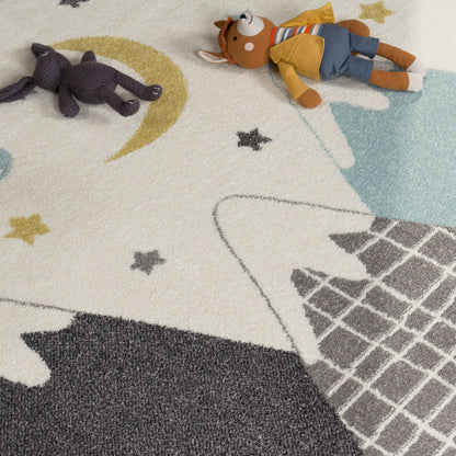 Kids Rug Nino Pastel Colored Mountains &amp; Dreamy Sky