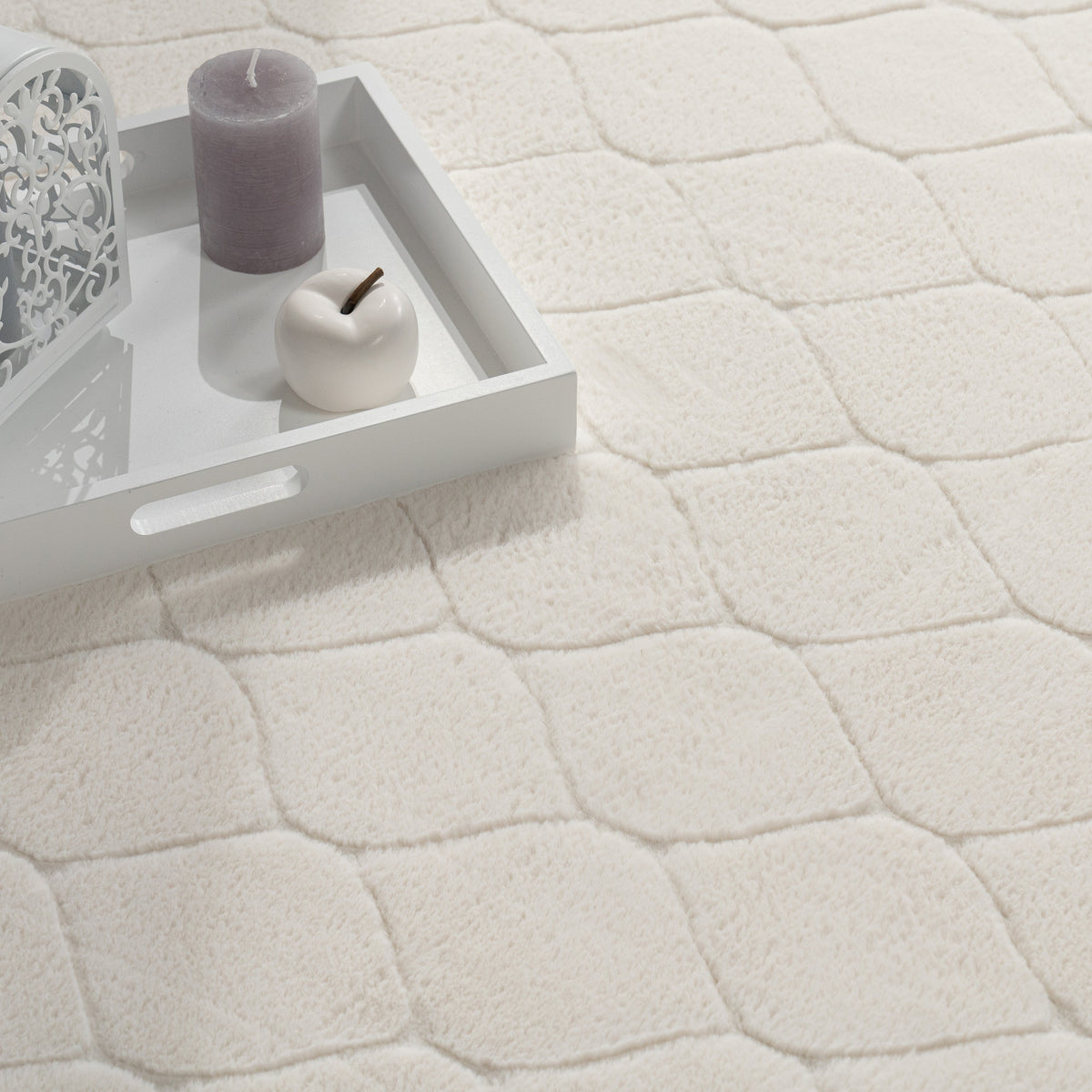 Soft Washable Area Rug Aspen with Moroccan Pattern