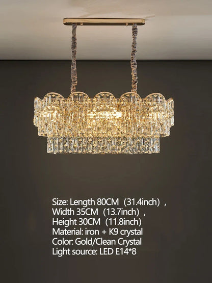 Modern Crystal Gold Chandelier | Modern Bedroom Lighting