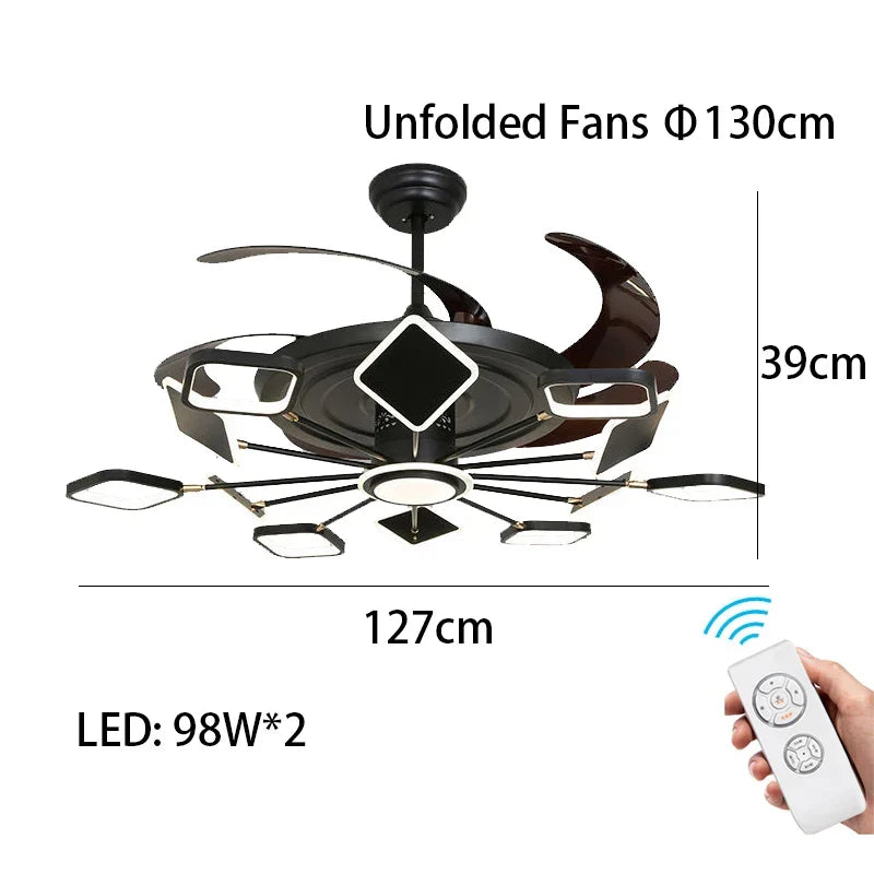 LED Nordic Ceiling Fan Light | Modern Interior Lighting