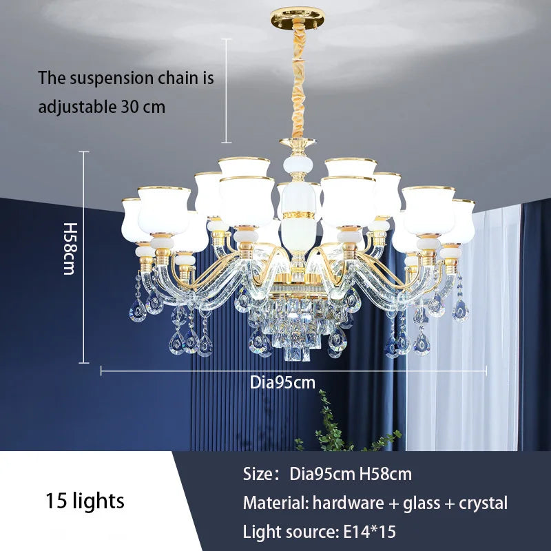 Elegant Crystal European Chandelier | Dining Room Lighting