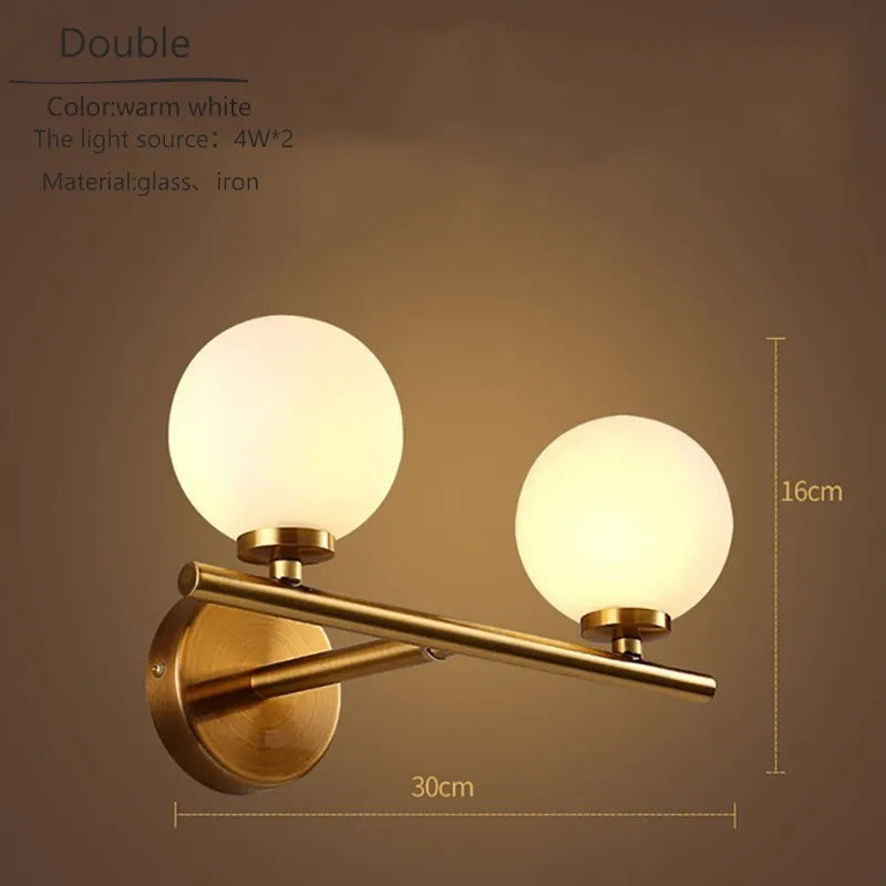 Nordic Glass LED Vanity Light | Modern Bathroom Lighting