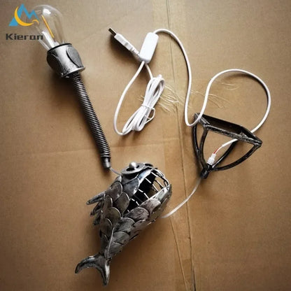 Copper Fish Table Lamp