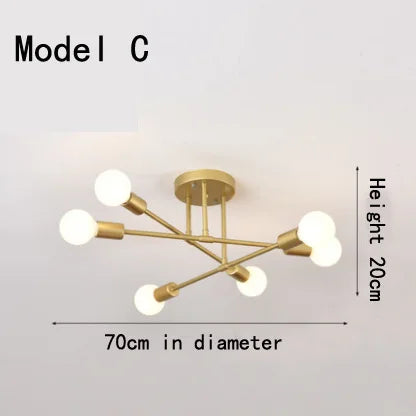 Eva Gold Ceiling Light | Modern Interior Home Lighting