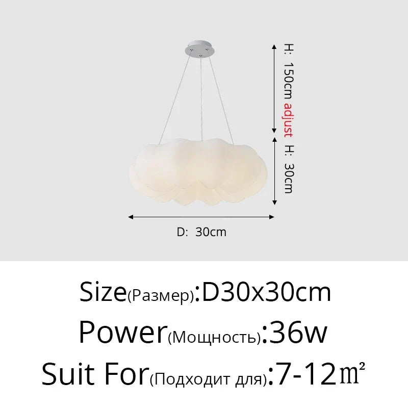 Clouds LED White Chandelier | Modern Dining Room Lighting