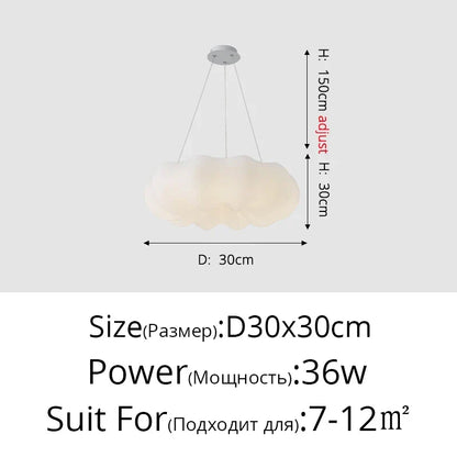 Clouds LED White Chandelier | Modern Dining Room Lighting