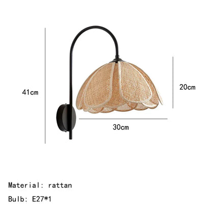 Korean Rattan Wall Sconce | Bedroom &amp; Bedside Lighting