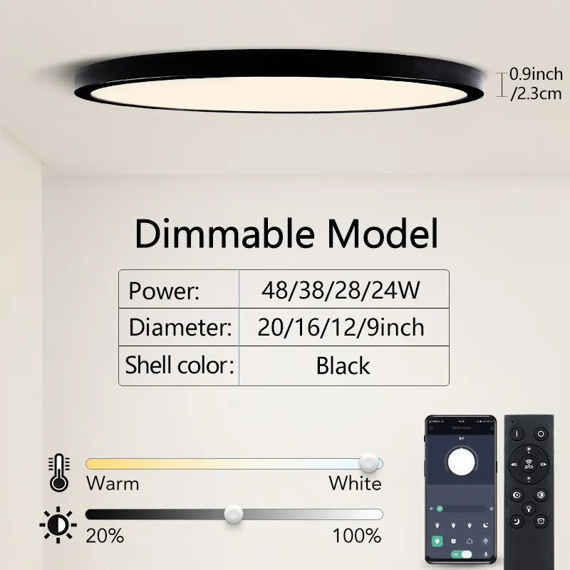 Ultra LED Dimmable Ceiling Light | Modern Interior Lighting