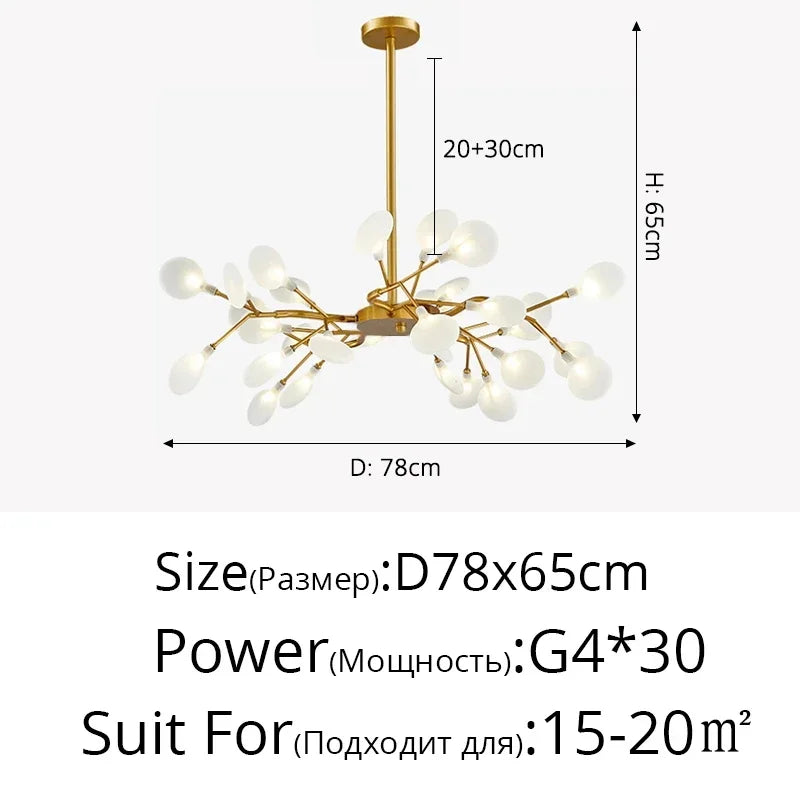 LED Minimalist Modern Gold Chandelier | Bedroom Lighting