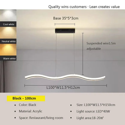 Sleek LED Pendant Light | Modern Dining Room Lighting