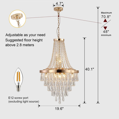 Arabelle Crystal Gold Chandelier | Dining Room Lighting