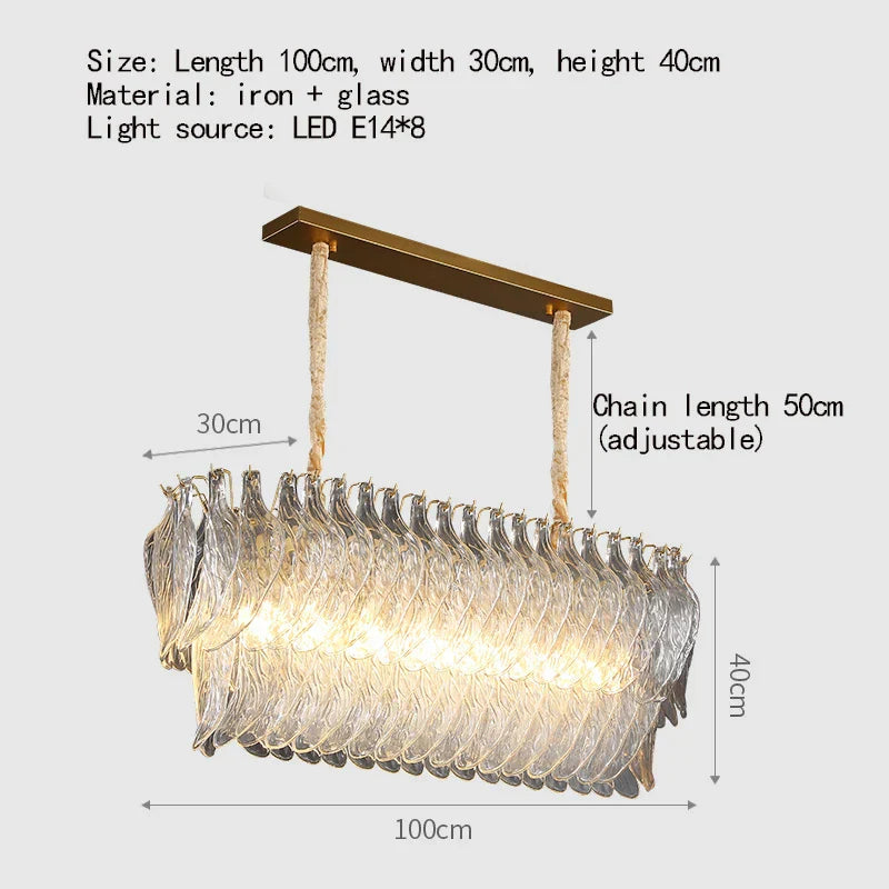 Modern Glass Gold Chandelier | Dining Room Home Lighting