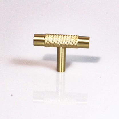 Knurled Brass T-Bar Handles – Modern Cabinet Knobs and Kitchen Cupboard Pulls