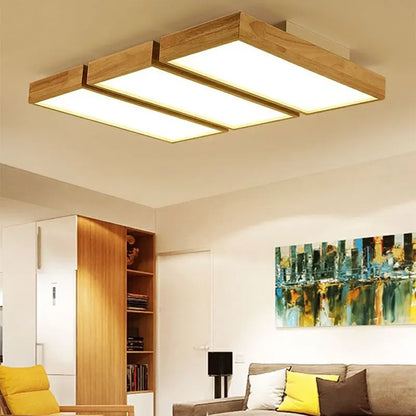 Wood LED Minimalist Chandelier | Kitchen Island Lighting