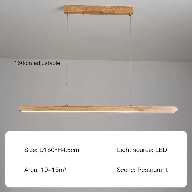 Oakley LED Wood Chandelier | Modern Dining Room Lighting