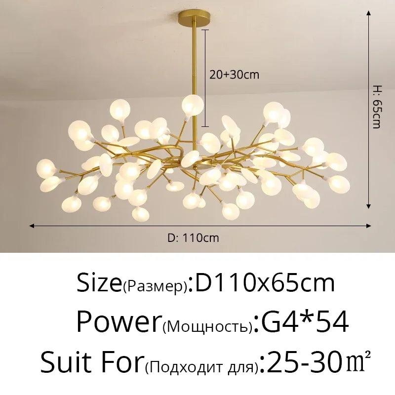 LED Minimalist Modern Gold Chandelier | Bedroom Lighting