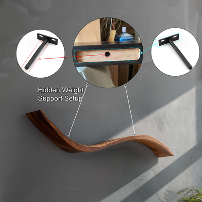 Seranova Sculpted Solid Wood Floating Shelf SPA204503
