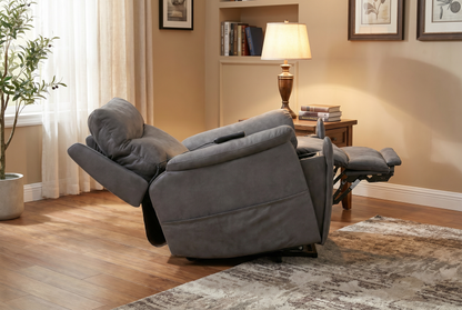Serenity Slate Grey Ultra Infinite Position Lift Chair with Power Headrest, Heat, Massage &amp; Wireless Charging