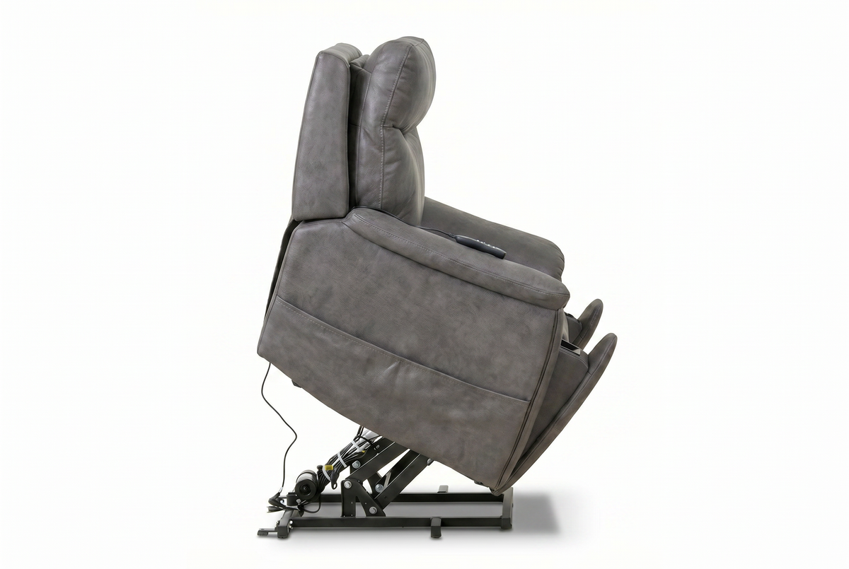 Serenity Slate Grey Ultra Infinite Position Lift Chair with Power Headrest, Heat, Massage &amp; Wireless Charging