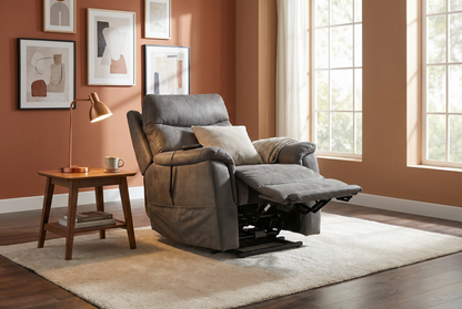 Serenity Slate Grey Ultra Infinite Position Lift Chair with Power Headrest, Heat, Massage &amp; Wireless Charging