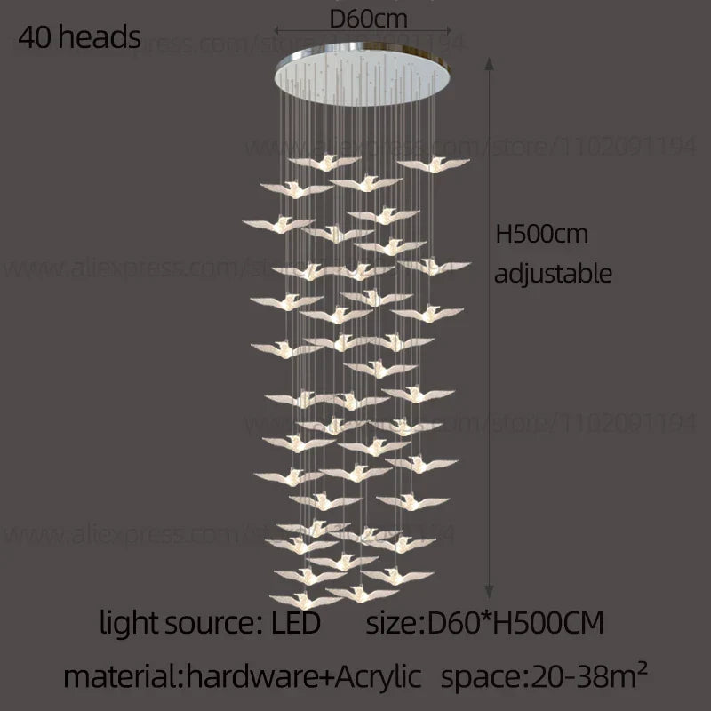 Signature LED Bird Chandelier | Dining Room Lighting