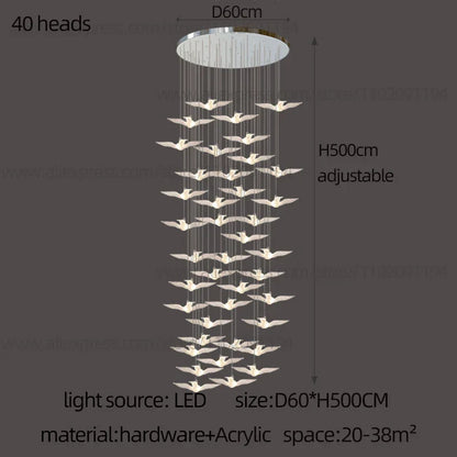 Signature LED Bird Chandelier | Dining Room Lighting