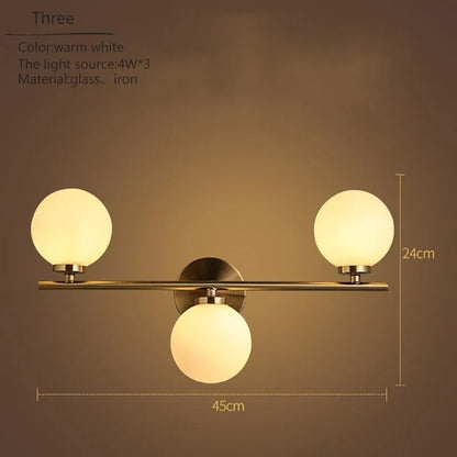 Nordic Glass LED Vanity Light | Modern Bathroom Lighting