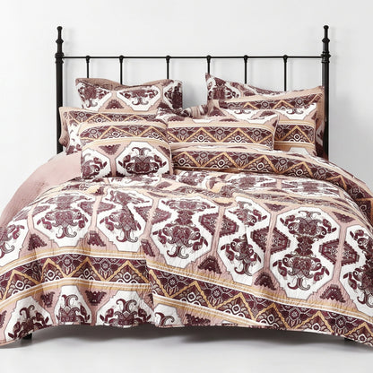 DaDa Bedding Majestic Oriental Kilim Bedspread - Royal Persian Traditional Design Intricate Ornate Ornament Print Coverlet w/ Shams