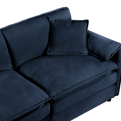 Modern Chenille Oversized Deep Seat Sectional Sofa
