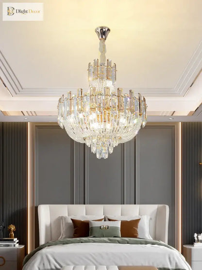 Adjustable Modern Crystal Chandelier | Bedroom Lighting