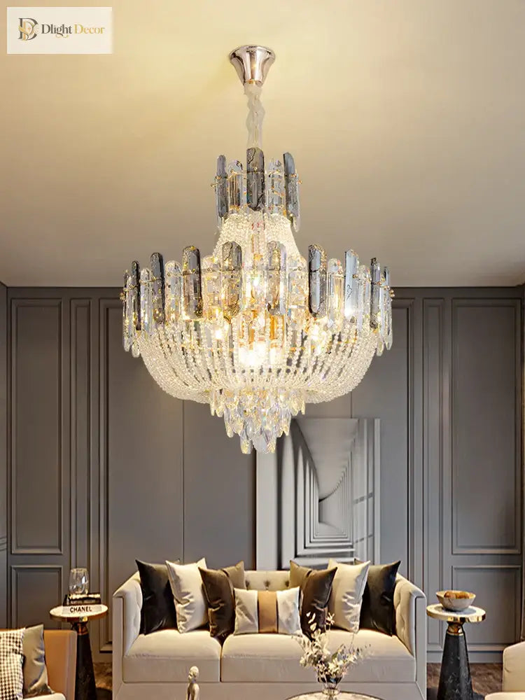 Adjustable Modern Crystal Chandelier | Bedroom Lighting