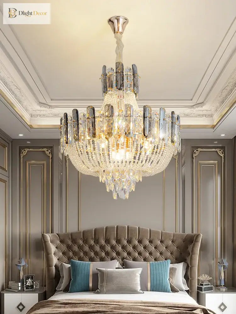 Adjustable Modern Crystal Chandelier | Bedroom Lighting