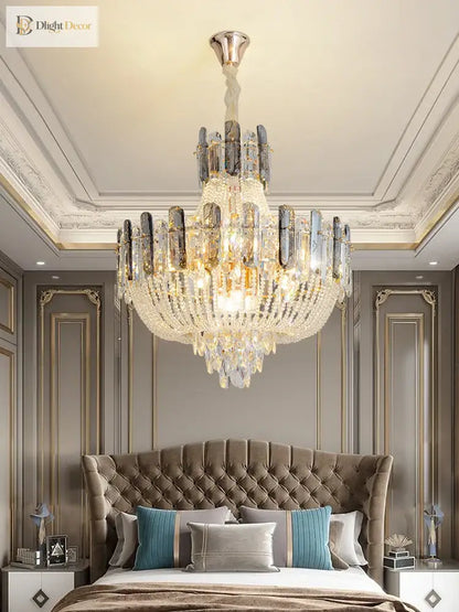Adjustable Modern Crystal Chandelier | Bedroom Lighting
