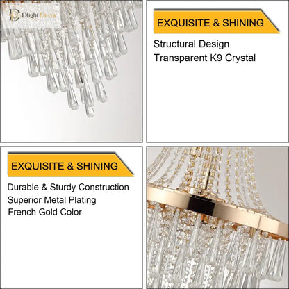 Arabelle Crystal Gold Chandelier | Dining Room Lighting