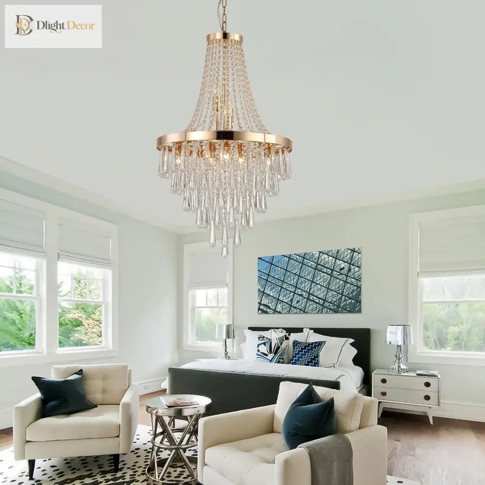 Arabelle Crystal Gold Chandelier | Dining Room Lighting