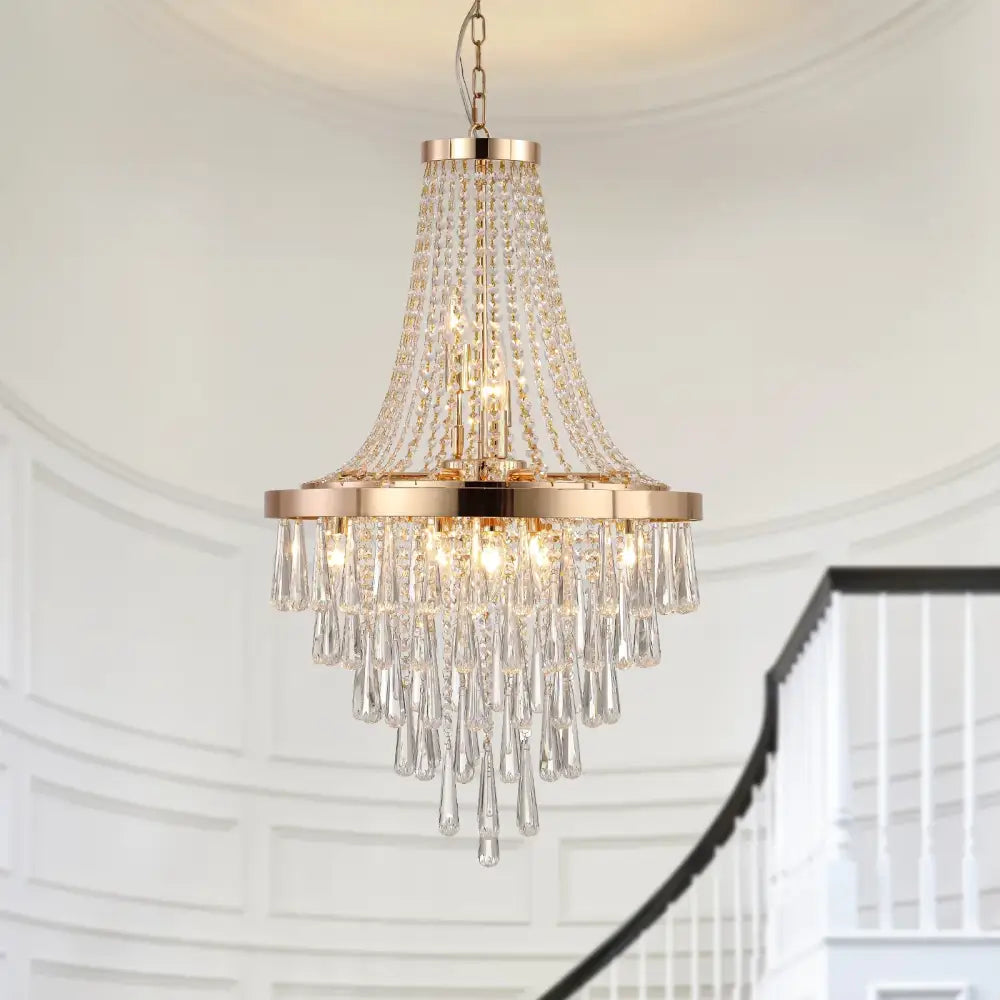 Arabelle Crystal Gold Chandelier | Dining Room Lighting