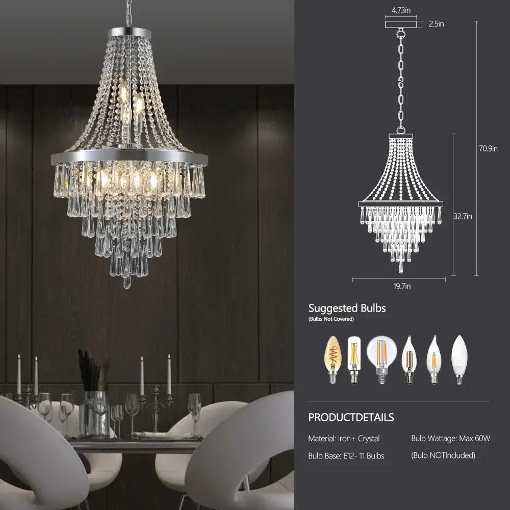 Arabelle Crystal Gold Chandelier | Dining Room Lighting