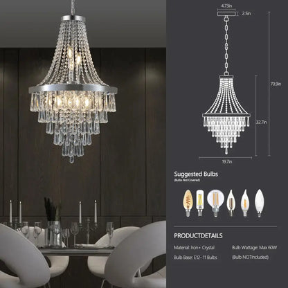 Arabelle Crystal Gold Chandelier | Dining Room Lighting