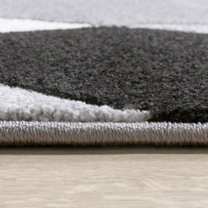 Area Rug Madeira Abstract Curved Pattern - Black White