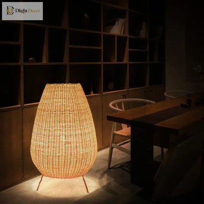 Asian Rattan Floor Lamp | Outdoor &amp; Porch Lighting