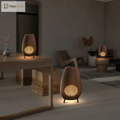 Asian Rattan Floor Lamp | Outdoor &amp; Porch Lighting