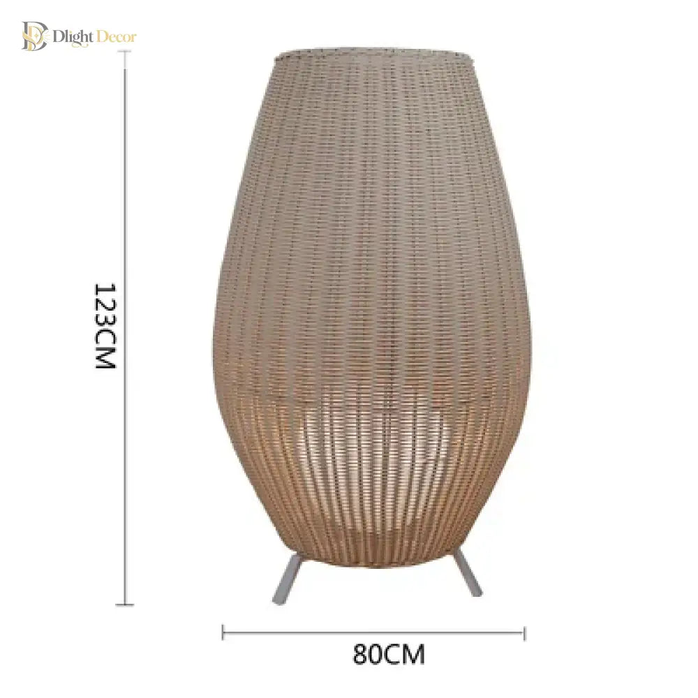 Asian Rattan Floor Lamp | Outdoor &amp; Porch Lighting